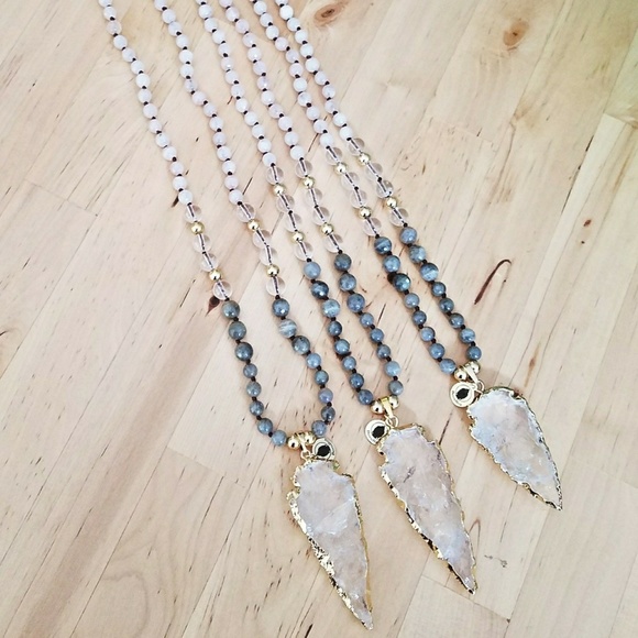 Crystal Arrow, Labradorite,  Rose Quartz Mala - Picture 3 of 7